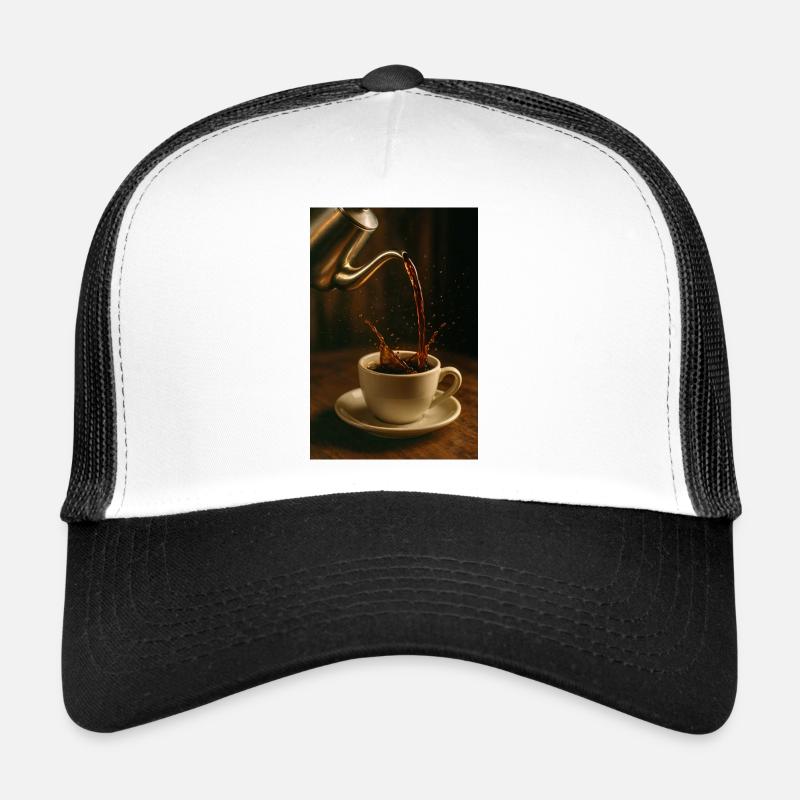 Coffee Porcelain Flow - Trucker Cap - white/black