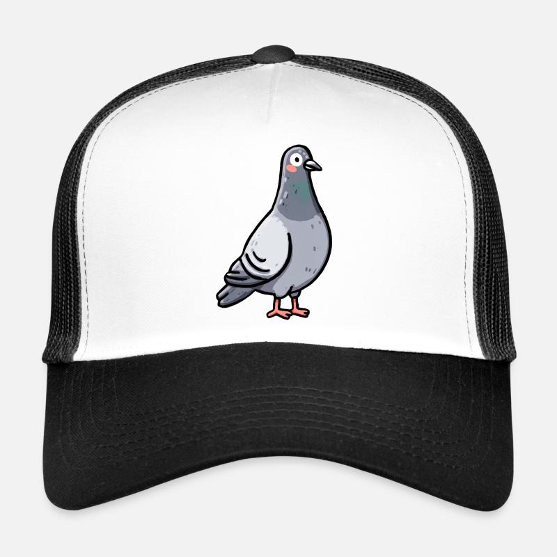 Whimsical Pigeon Portrait Trucker Cap