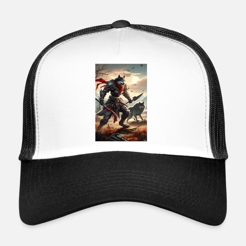 Ironwolf Warrior at Sunset - Trucker Cap - white/black