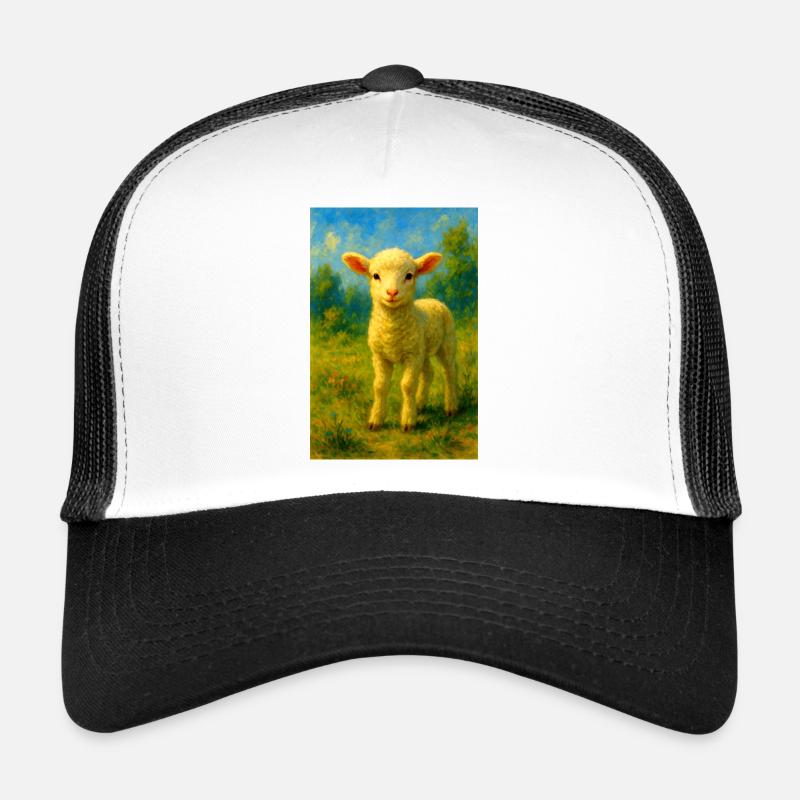 Lamb in pastel sunshine Trucker Cap