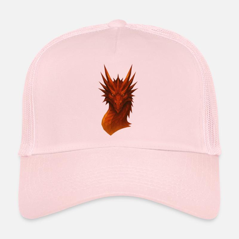 Dragon Lowpoly Enflammé Casquette trucker 