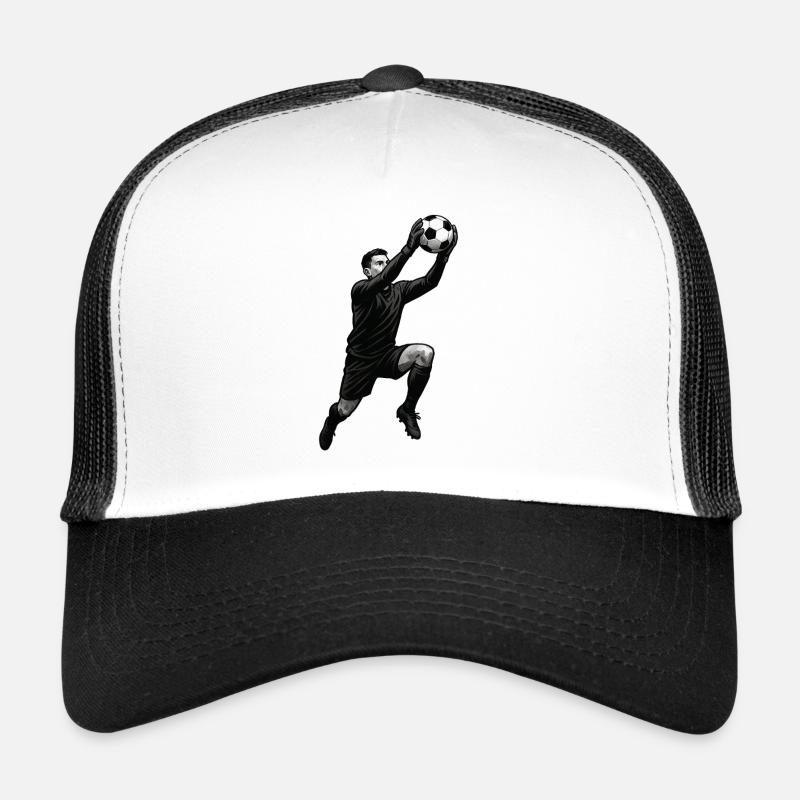 Beachvolleyball Angriff Illustration Monochrom - Trucker Cap - Weiß/Schwarz