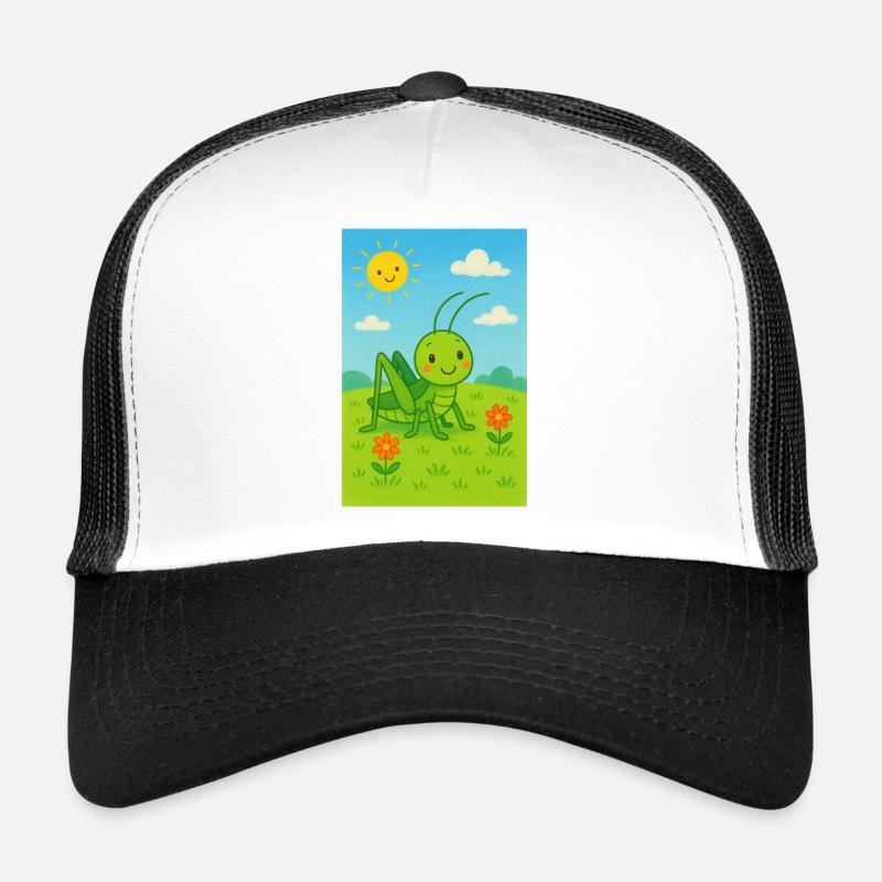 Sauterelle verte au soleil Casquette trucker 