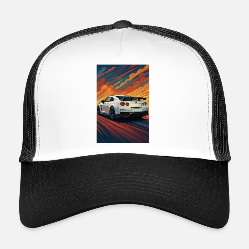 Sunset GT-R Sprint Artwork - Trucker Cap - white/black