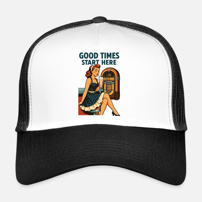 Rockabilly Diner Diner Jukebox Rétro Casquette trucker 