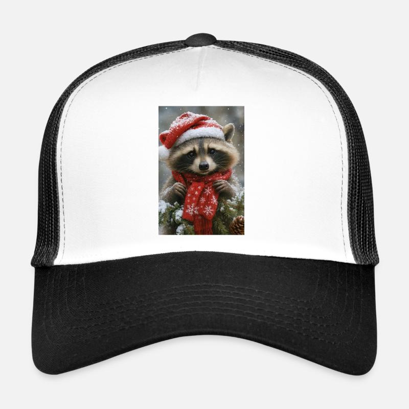Raton laveur douillet dans les rouges d’hiver Casquette trucker 