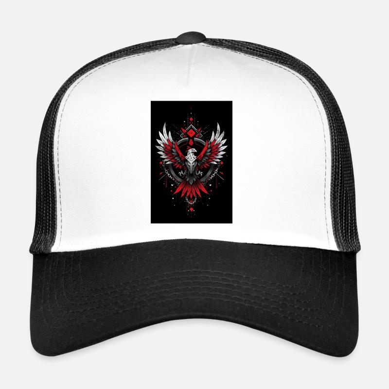 Flammenphönix Geometrischer Kraft Trucker Cap