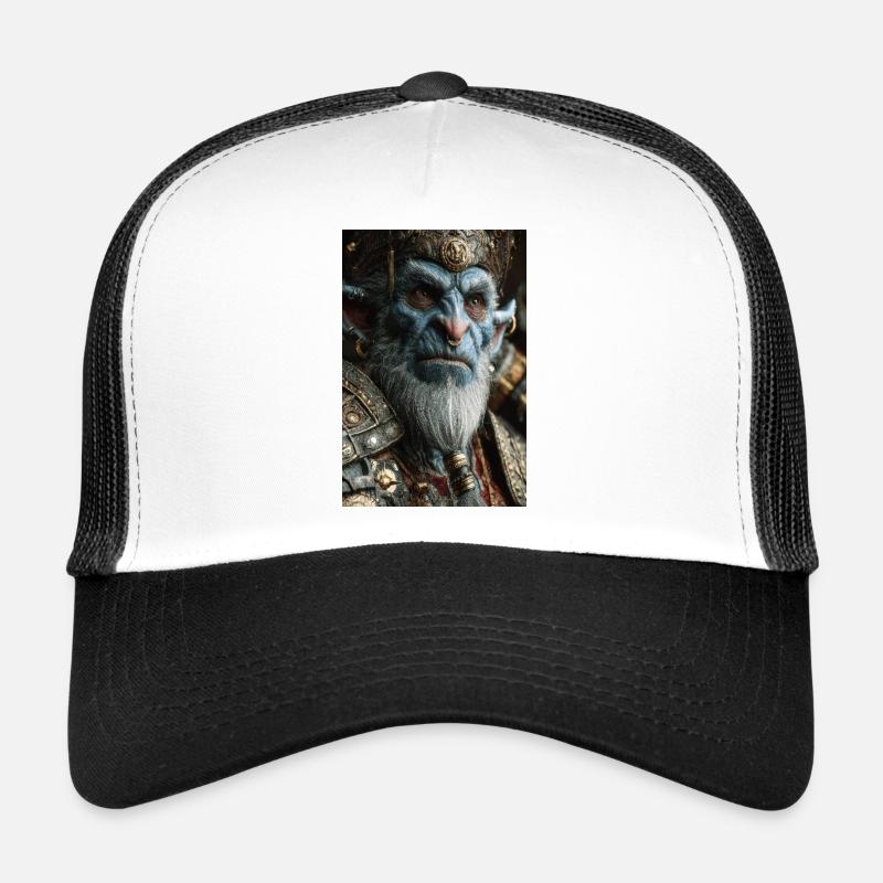 Orkkönig in kunstvoller Rüstung - Trucker Cap - Weiß/Schwarz