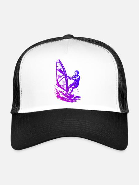 Clean Windsurfing Artwork for Windsurf - Trucker Cap - white/black - Front