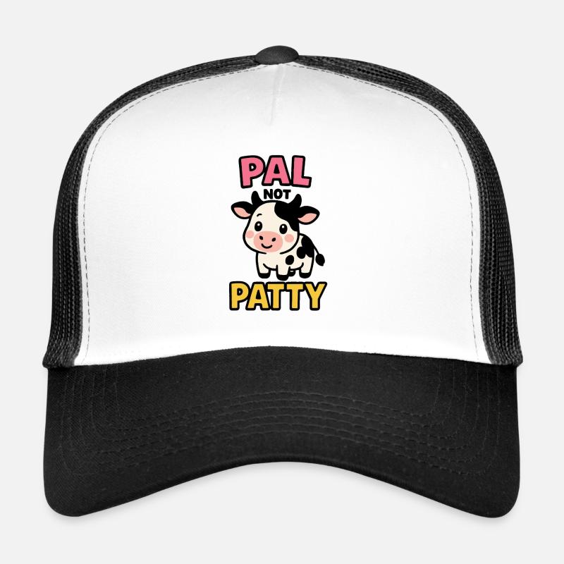 Ami pas Patty – Amitié de vache mignonne - Casquette trucker  - blanc/noir