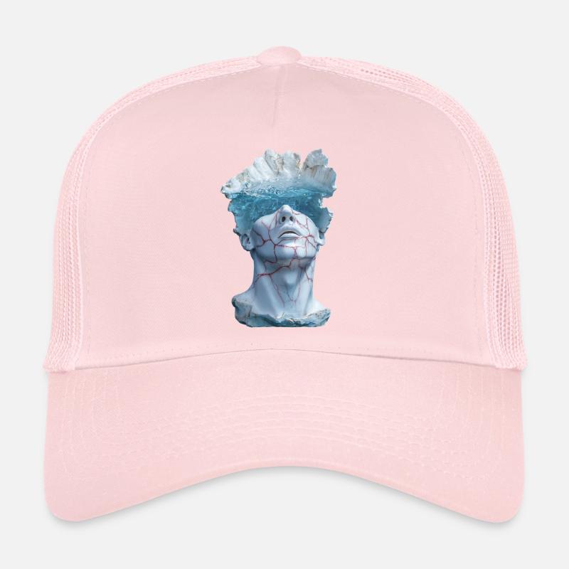 Buste statuaire surréaliste en marbre Casquette trucker 
