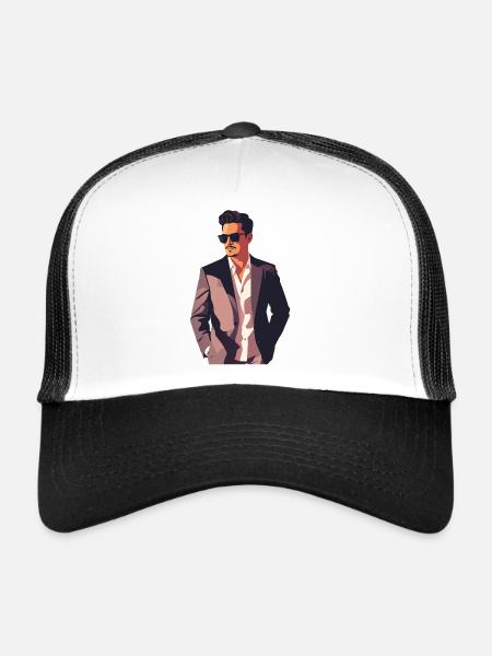 Gentleman Noir Powerlook Urban casual Style - Trucker Cap - white/black - Front