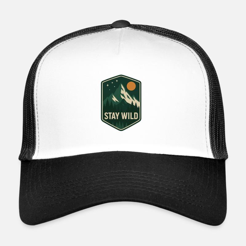 Stay Wild Mountain Forest Patch - Trucker Cap - white/black