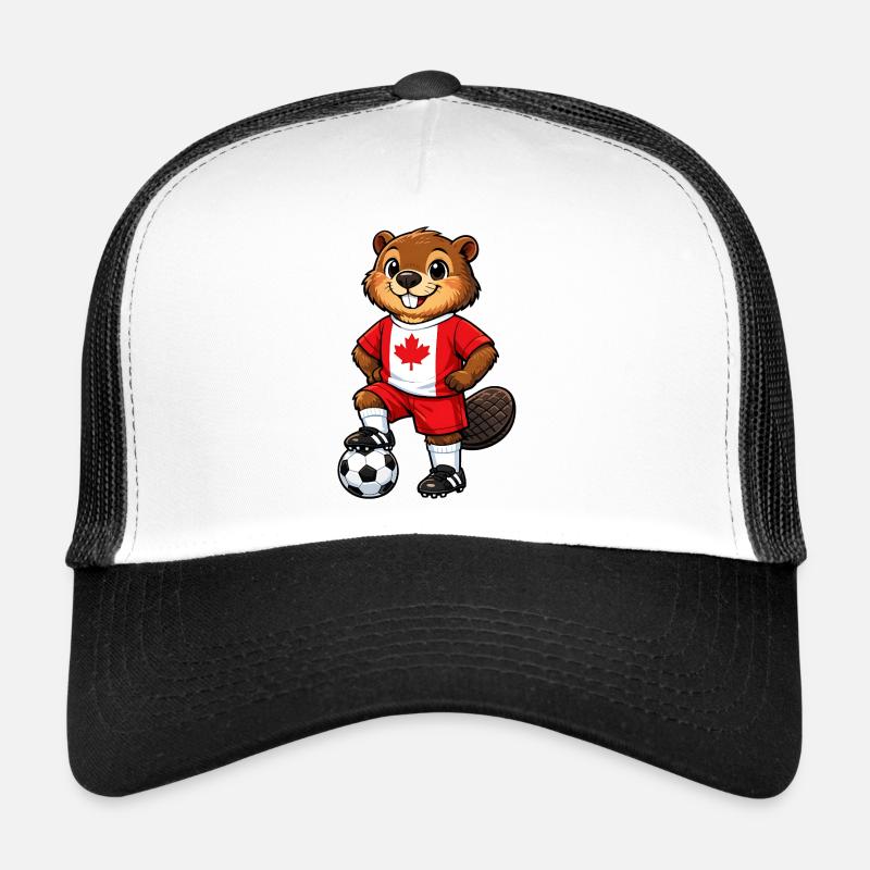 Soccer Beaver Canada Fan Drapeau canadien Casquette trucker 