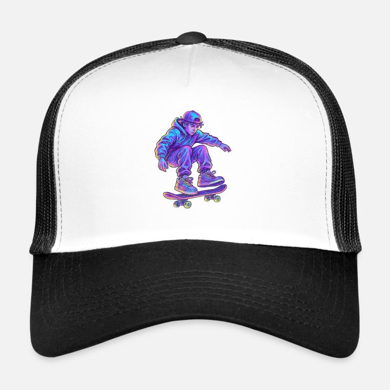 Neon Vapor Skateboarder Trucker Cap