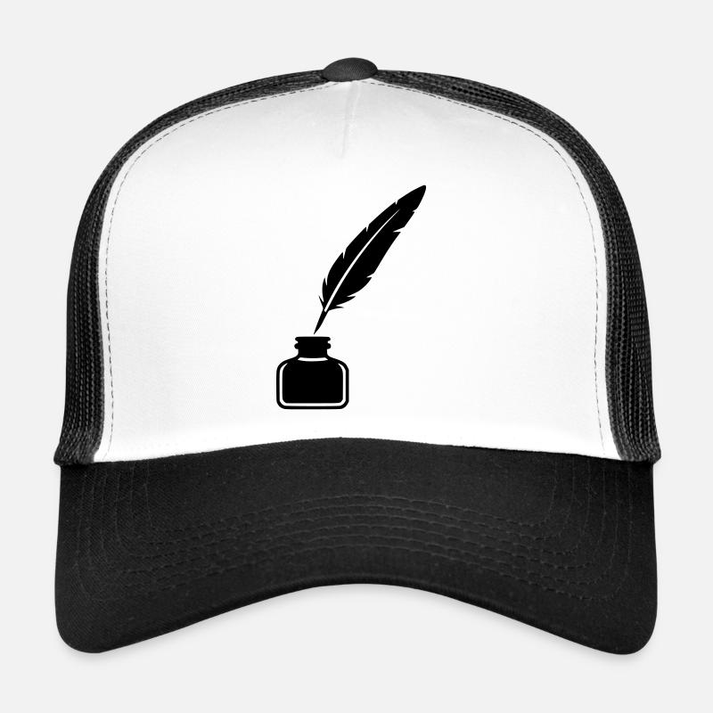 Federkiel Tintenfass Silhouette Trucker Cap