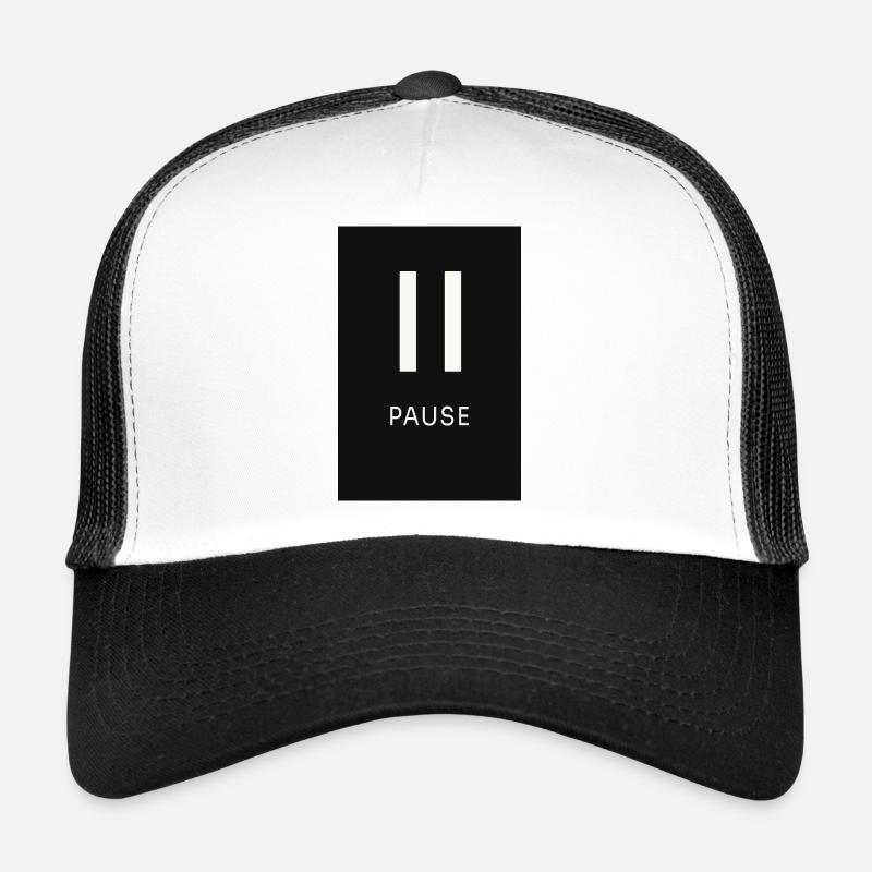 Signe pause Noir minimal Casquette trucker 