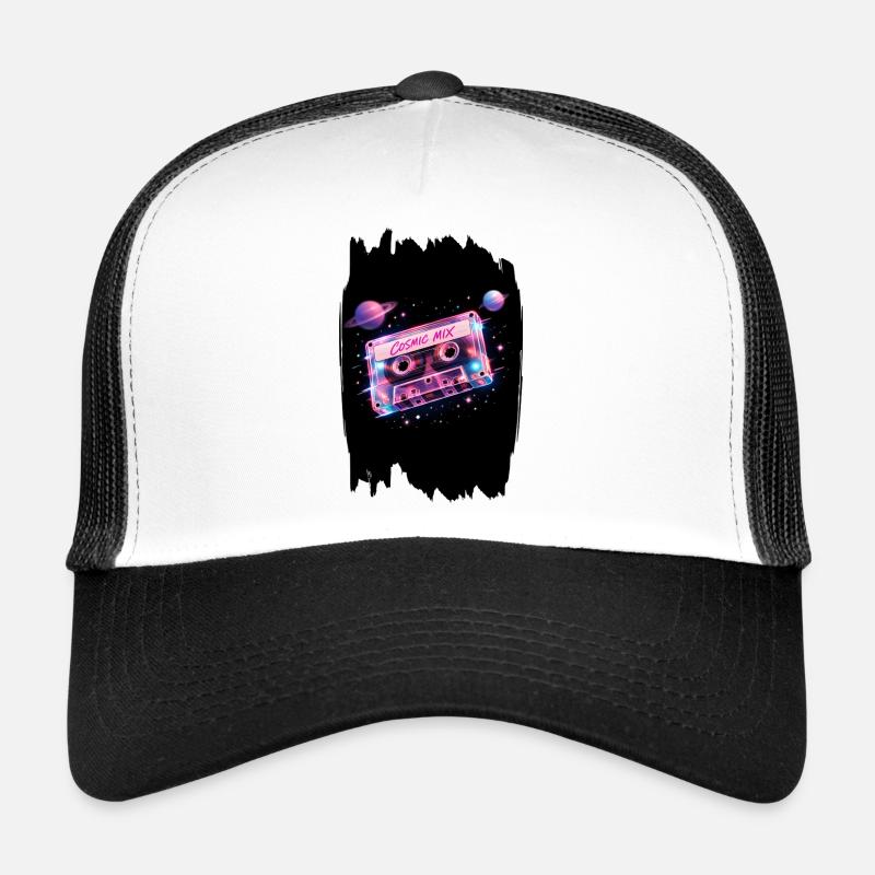 Cassette spatiale rétro des années 80 Cosmic Mix Tape Casquette trucker 