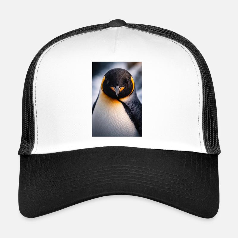 Pinguin Nahaufnahme mit Farbkontrast Trucker Cap