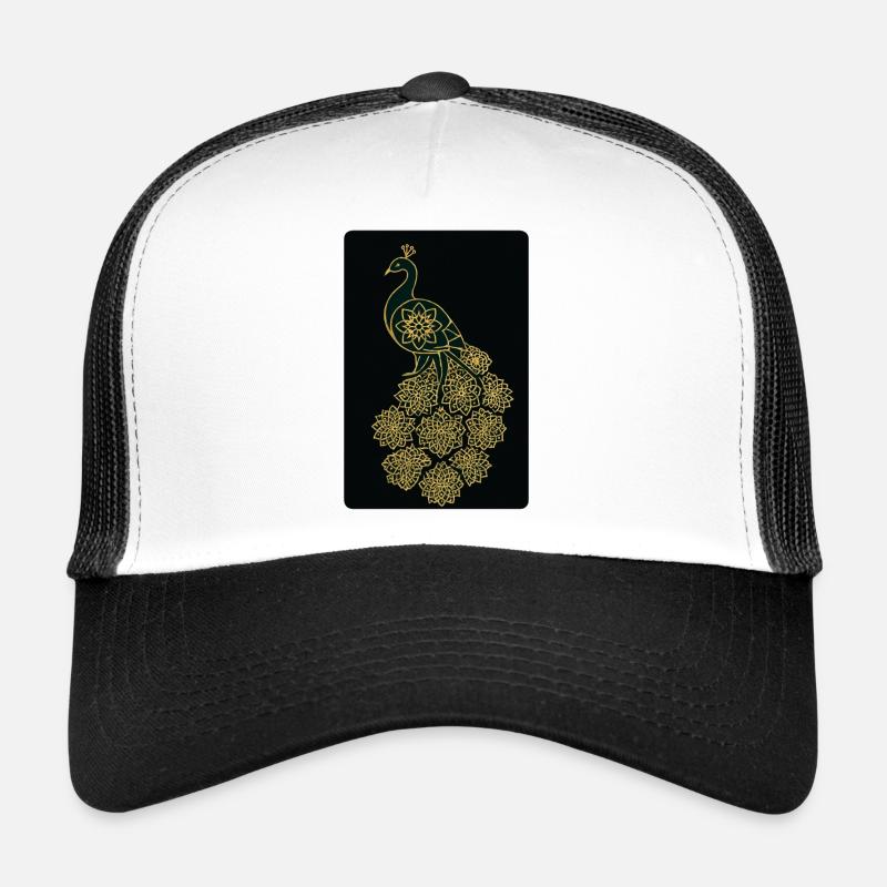 Paon d'Or Mandala : Design Royal et Élégant Casquette trucker 