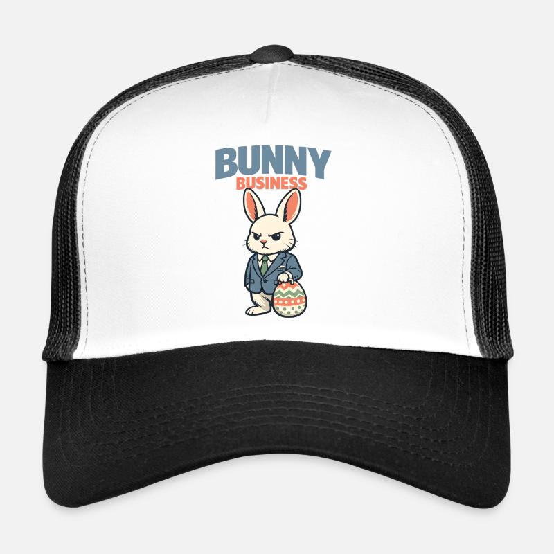 Cute Easter bunny with colorful egg and lettering Trucker Cap