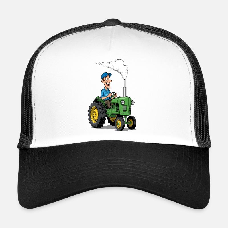 Bunter Bauern-Cartoon-Traktor Trucker Cap