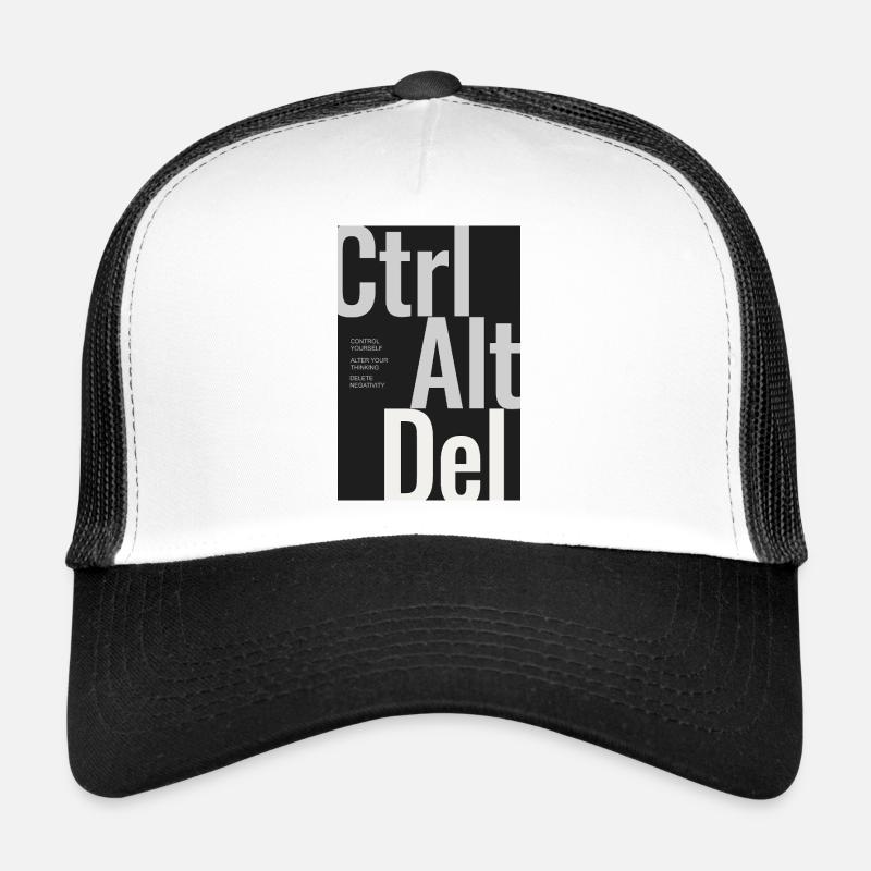 CTRL ALT DEL – Affiche typographique Minimal Design Casquette trucker 