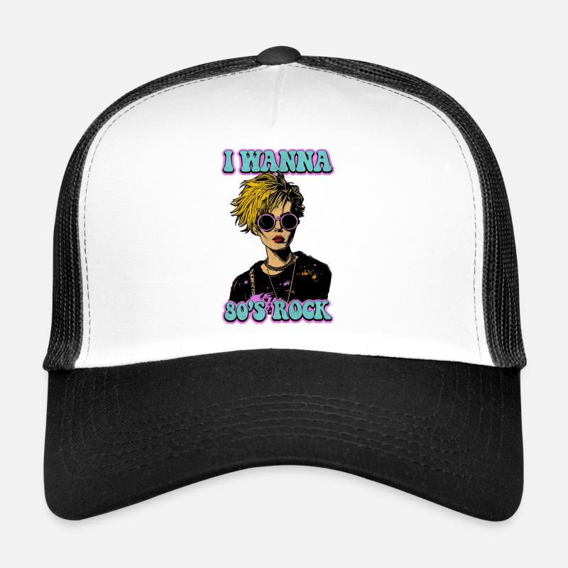 Ich will 80er Rock - Trucker Cap - Weiß/Schwarz