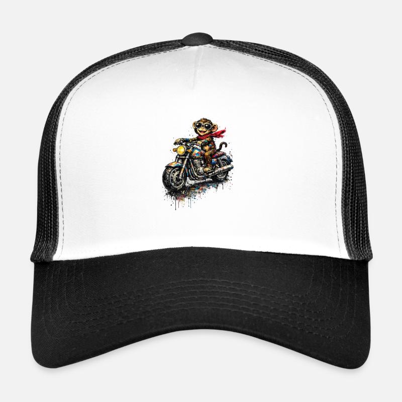 Affe auf Motorrad Farbenexplosion Trucker Cap