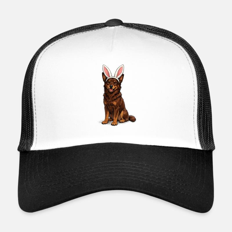 Chien sautant aux oreilles de lapin Casquette trucker 