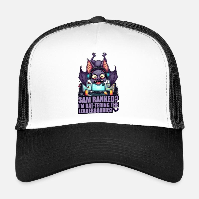 Fledermaus Gamer - Trucker Cap - Weiß/Schwarz