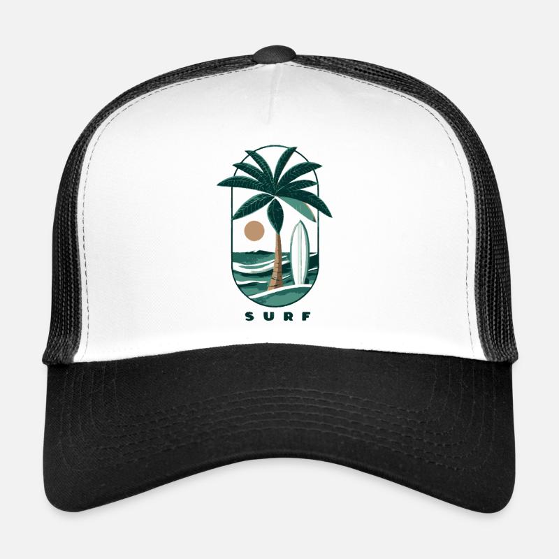Palmier de surf et plage Casquette trucker 