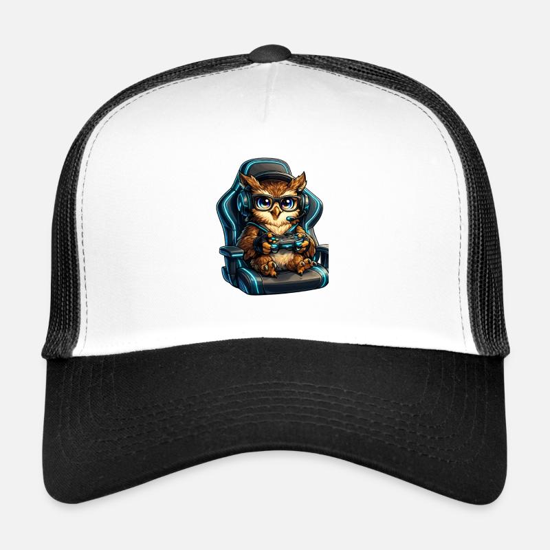Gamer Eulenheld im Headset Trucker Cap