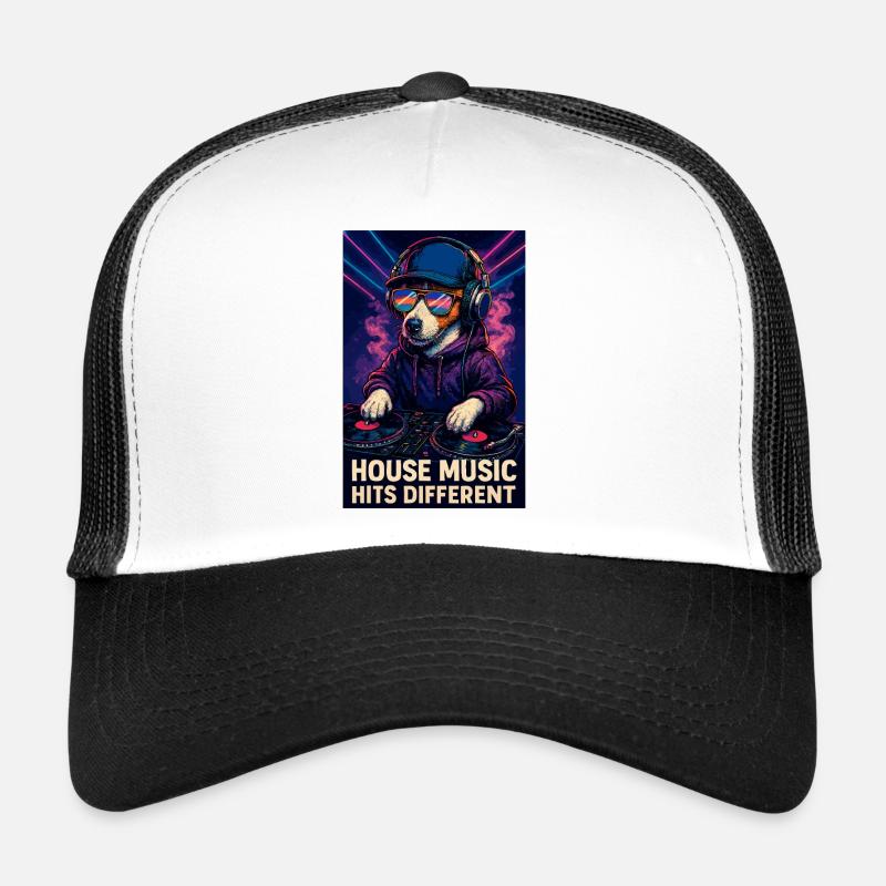 La house hit dans un style différent de DJ Jack Russell Casquette trucker 