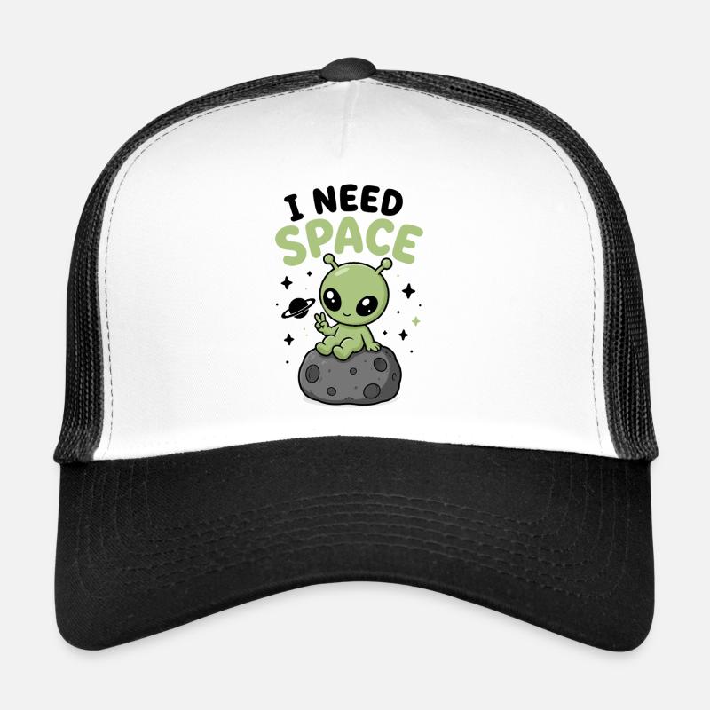 Kawaii Alien sur la Pierre de Lune Casquette trucker 