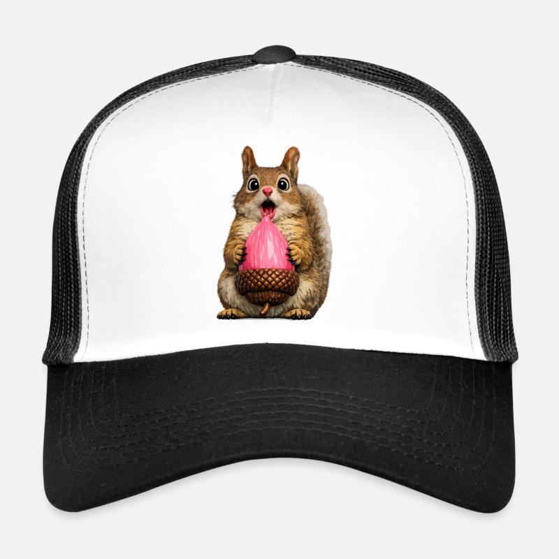 Clin d’œil Écureuil Gland Rose Casquette trucker 