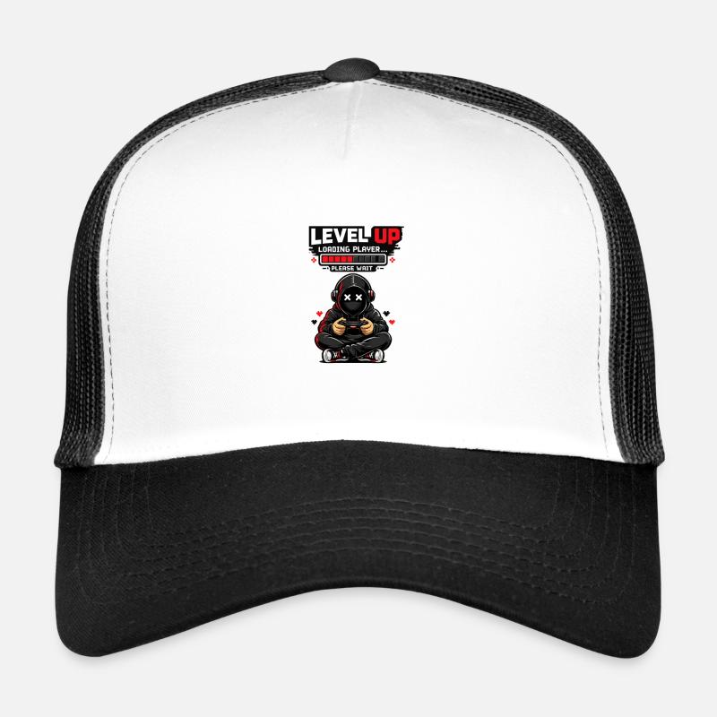 Monter de niveau en chargeant Pixel Hero - Casquette trucker - blanc/noir