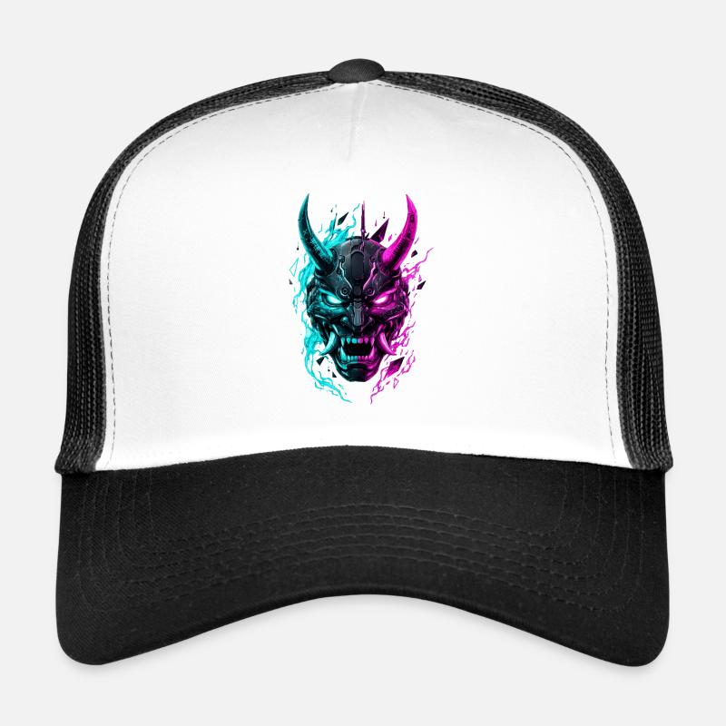 Masque Cyber Oni Néon Casquette trucker 