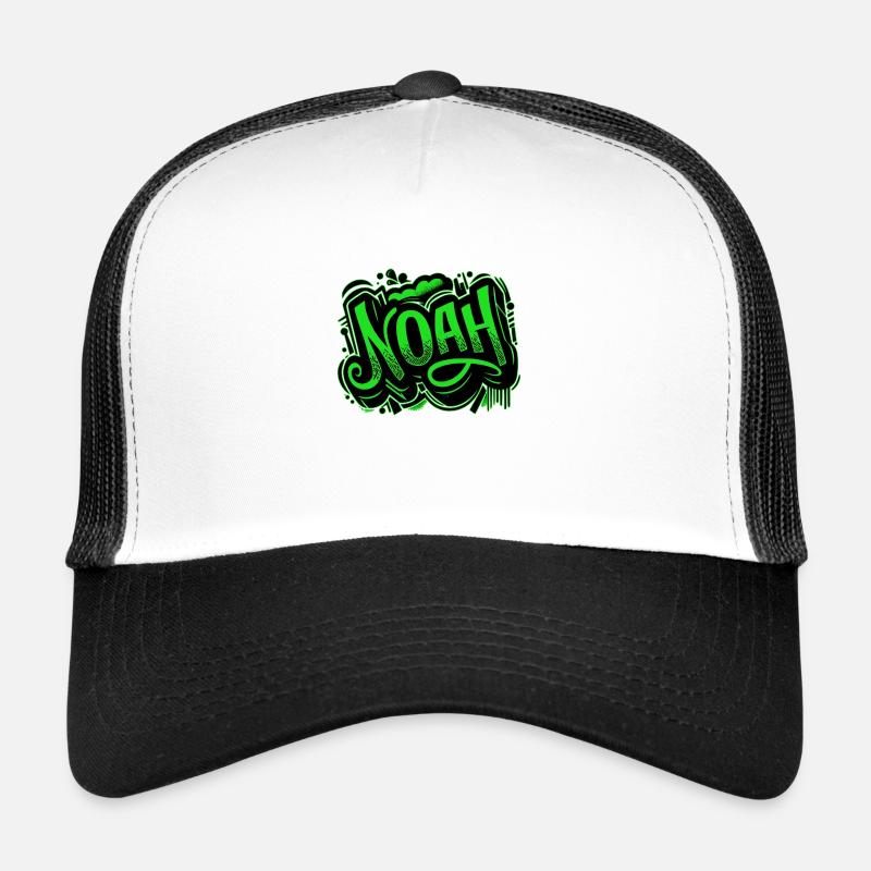 Noé Nom Graffiti Vert Casquette trucker 
