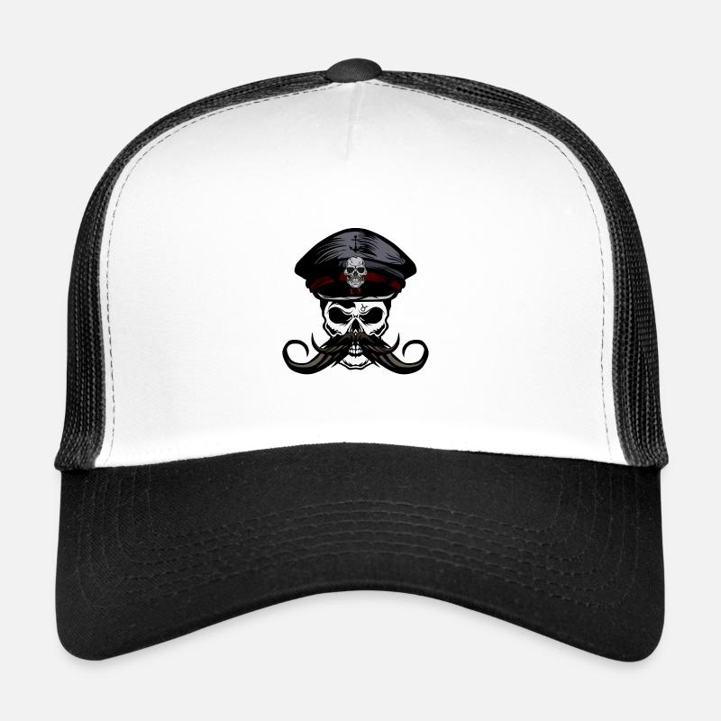 Schädel Schädel Schnurrbart Schnurrbart Kepi Helm Trucker Cap