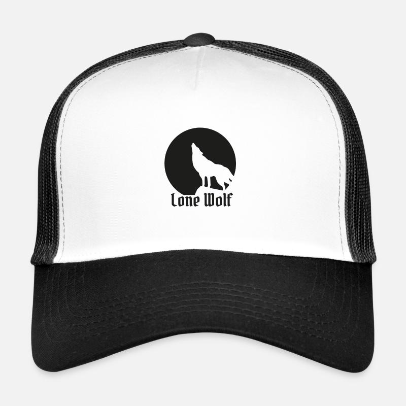 Einsamer Wolf flat design schwarz Trucker Cap