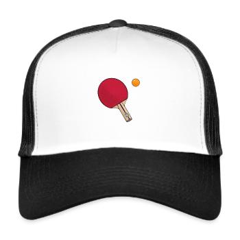 Tischtennis / Tischtennisschläger - Trucker Cap - Weiß/Schwarz - Vorne