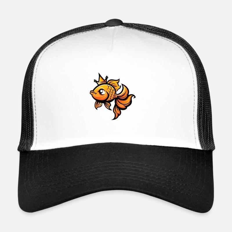 Goldfische Comic Krone - Trucker Cap - Weiß/Schwarz