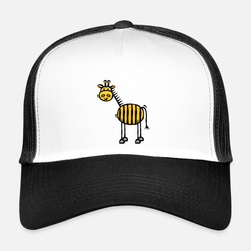 Striped - giraffe with stripes - Trucker Cap - white/black