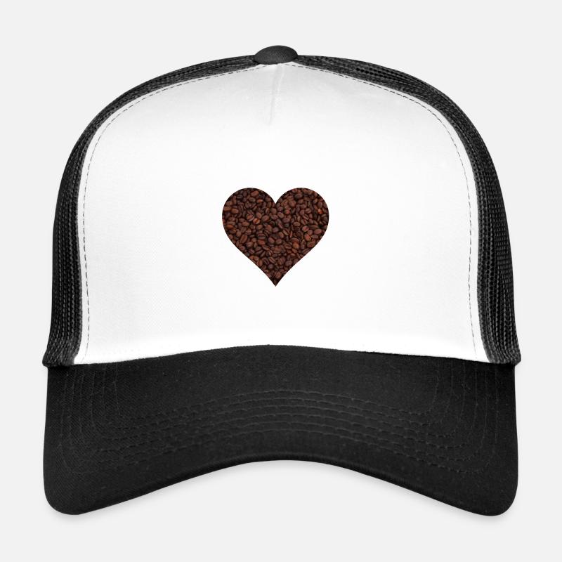L'amour du café - Casquette trucker  - blanc/noir