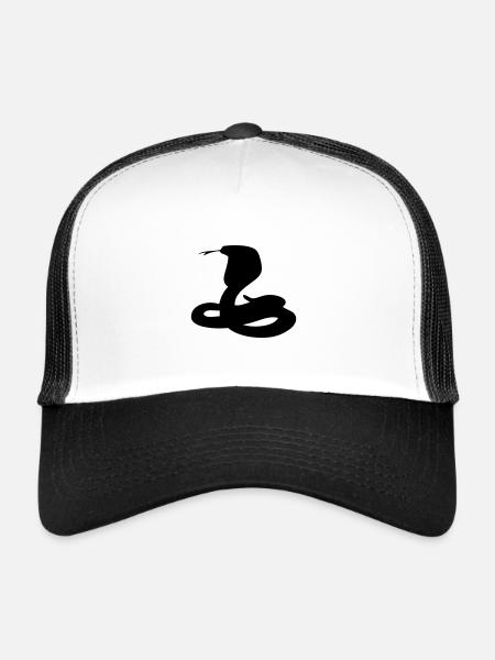 serpent - Casquette trucker  - blanc/noir - Devant