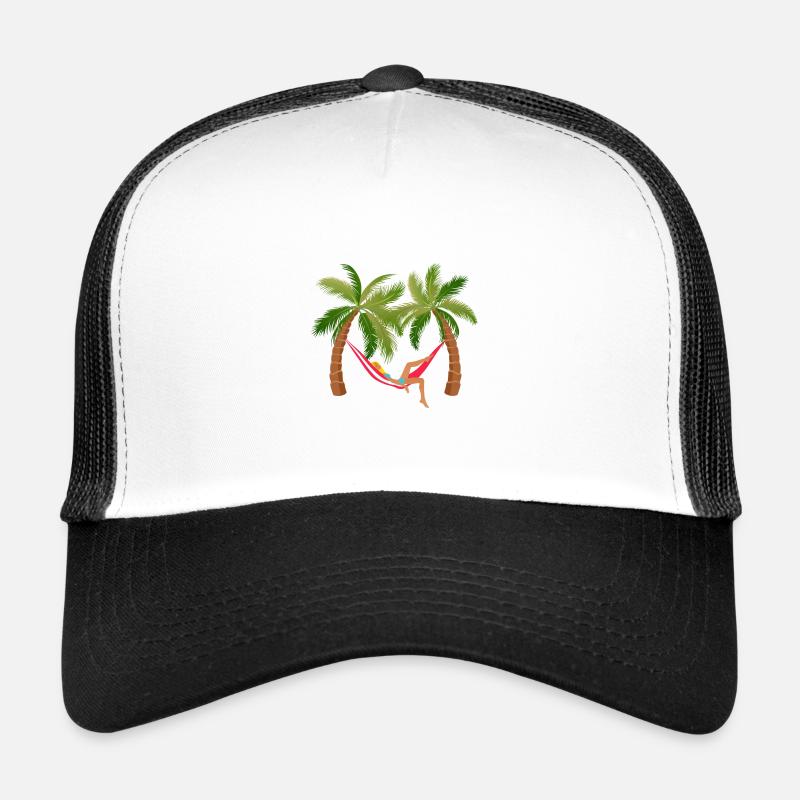 Mädchen Hängematte Urlaub Palme Schlaf schläft Nickerchen hu Trucker Cap