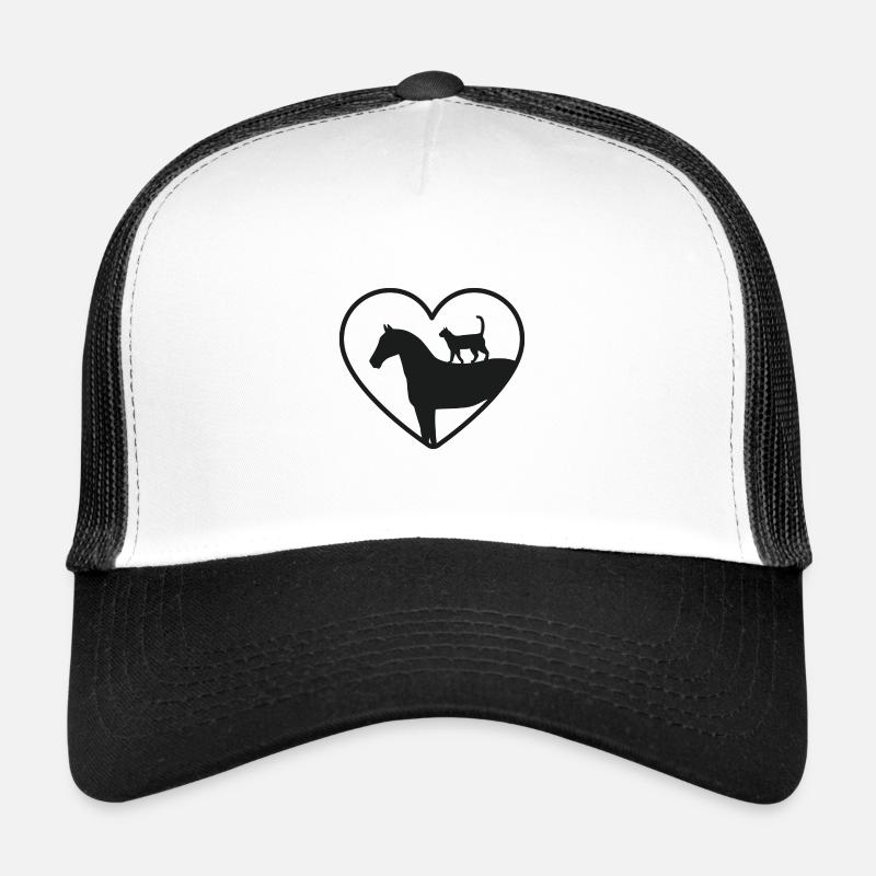 Amour coeur chat cheval Casquette trucker 