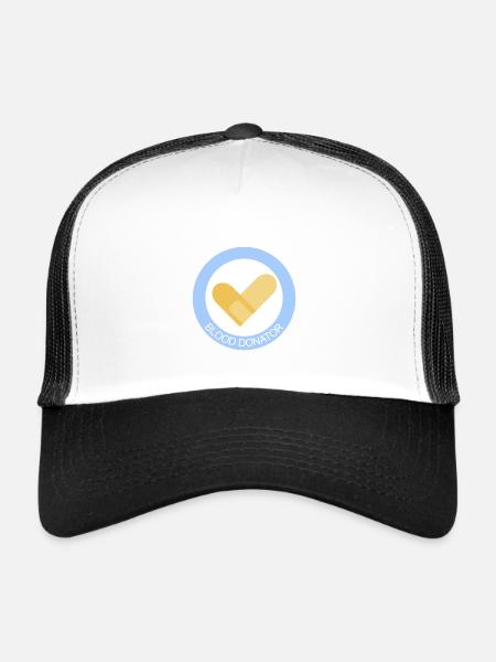 Donneur de sang - Donneur de sang - Casquette trucker  - blanc/noir - Devant