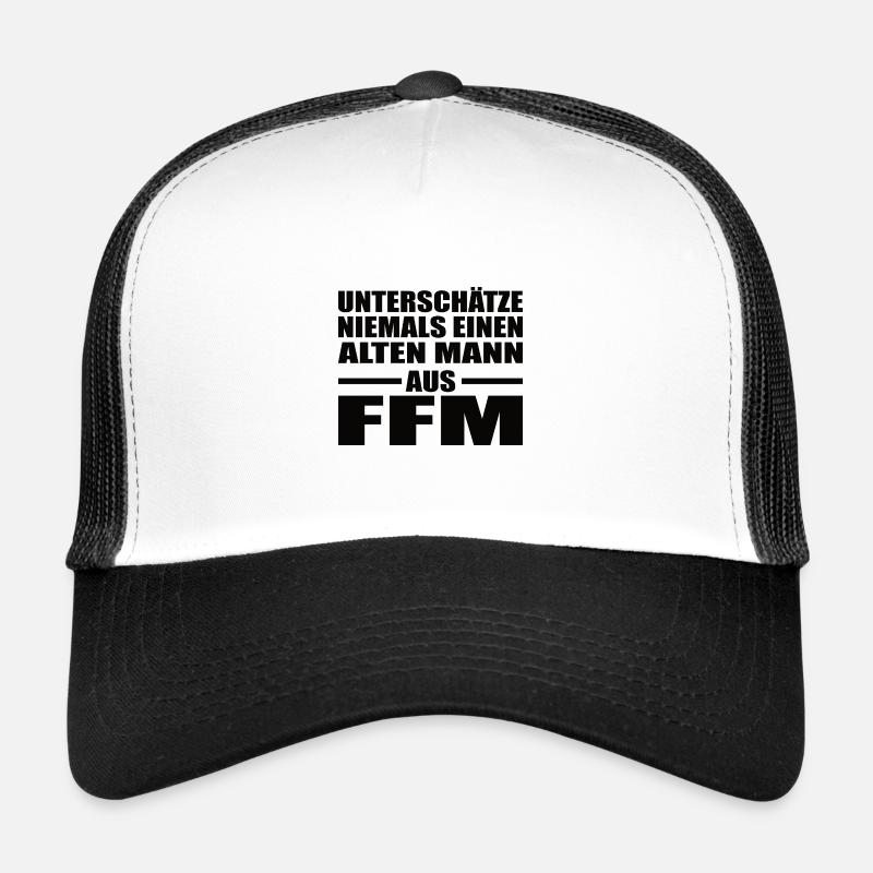 Alter Mann Frankfurt FFM Geburtstag Main Hessen - Trucker Cap - Weiß/Schwarz